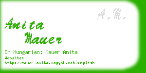 anita mauer business card